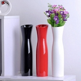 简约现代陶瓷花瓶摆件创意欧式红白黑色花插花器家居装饰品工艺品