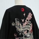 【暴杂独家定制】龙和樱花刺绣中华日式改良和服外套防晒棉麻开衫