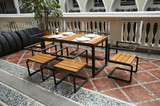 美式loft铁艺实木餐桌椅工业复古水管椅子休闲会议桌办公桌餐厅桌