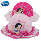 迪士尼公主帽子儿童帽子女童渔夫帽子女生花边盆帽幼儿遮阳帽子