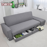 百意空间可定制沙发床多功能布艺沙发小户型可拆洗两用收纳沙发床