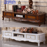欧式大理石电视柜茶几组合实木美式客厅家具简约深色象牙白2.4米