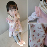 2016新款女童婴儿童装女宝宝小童套装连衣裙子韩版春装0-1-2-3岁