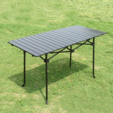 加长长条铝桌折叠桌 户外折叠铝桌 烧烤桌露营休闲桌椅折叠长铝