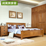 特价实木家具 1.5 1.8米 木板架 简约宜家 白橡木 双人床 婚床