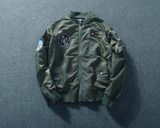 香港代购美国空军MA1飞行夹克男薄款 刺绣徽章修身短外套棒球服潮