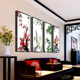 2016单幅有框现代中式客厅卧室书房国画玄关壁画水墨画现代装饰画