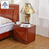 天坛高档现代简约实木家具中式榆木床头柜 桌 小户型卧室储物柜子