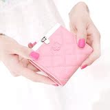 新款韩版小钱包女士短款 迷你薄款菱格小香风女式短款钱包钱夹