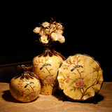 视柜创意摆件欧式花插陶瓷大号花瓶三件套工艺品摆设装饰品玄关电