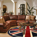 英伦风情 加厚米字旗羊毛地毯客厅茶几卧室圆形定制 英国国旗包邮