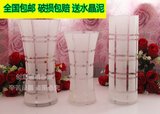 透明玻璃花瓶 富贵竹 大号 现代时尚水培花器水晶花瓶磨砂款