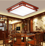 古典中式吸顶灯实木亚克力方形包厢客厅餐厅卧室书房灯具仿古led