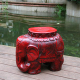 中式仿复古树脂红色大象凳子特大号户外田园坐凳洗浴换鞋柜凳子