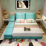 希尔兰卡大小户型布艺床榻榻米床现代可拆洗布床双人床1.8米婚床