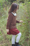 日本原单秋冬日系森系女童小中大童长袖加厚打底假两件翻领连衣裙