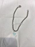 Tiffany/蒂芙尼纯银 珐琅珠珠 蓝心粉心手链 多尺寸可选 包邮！