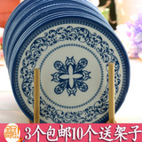 中国古典青花瓷元素 密胺隔热垫碗垫餐垫杯垫锅垫美耐瓷防水包邮
