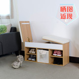 包邮创意现代简约布艺长方形换鞋凳脚凳带翻盖储物鞋架柜组装客厅