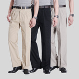 夏装新款中老年人男士休闲裤 男装加大加肥全棉高档宽松薄款裤