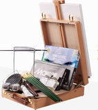 ac木盒绘画美术工具箱彩色铅笔水彩笔油画棒儿童礼盒套装盒