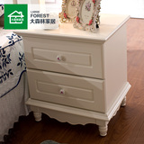 大森林家具田园床头柜烤漆白色韩式床头柜简约特价置物柜卧室家具
