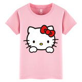 有怪兽 夏季新款短袖 可爱卡通超萌凯蒂猫 甜美可爱男女情侣T恤