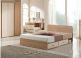 现代简约双抽屉床 收纳床,多功能储物 板式床1.5 1.8米双人床包邮