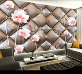3d欧式仿软包壁纸 定做电视背景无纺布墙纸 卧室客厅壁画无缝墙布