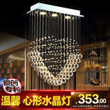 LED餐厅吊灯三头长方形水晶灯酒吧台吊灯隔断灯服装店心形卧室灯