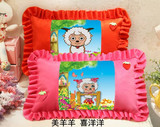 新款印花5D十字绣抱枕单人枕头套可爱卡通绒布小孩儿童喜羊羊卧室