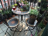 高档铁艺马赛克桌椅户外阳台室内花园休闲公共庭院桌椅组合创意