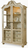 法式仿古实木雕花储物柜欧式新古典酒柜美式展示柜复古做旧餐边柜