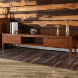 纯实木电视柜 北欧现代简约风格客厅地柜 样板房定制家具榆木