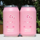 粉色KT猫机器猫易拉罐保温杯 带吸管可乐瓶学生diy定制礼物水杯子