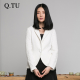 qtu女装2014秋冬新款修身小西装长袖外套女气质小西服纯棉秋W769