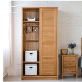 全实木衣柜北欧风格橡木2门衣柜卧室家具简约现代实木衣柜日式