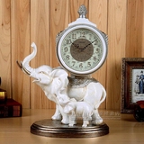 欧式个性座钟大象时尚简约创意客厅钟表新款复古丽声床头书桌台钟