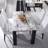 时尚简约客厅西餐台 新款欧式餐桌椅组合一桌四椅六椅大理石餐桌