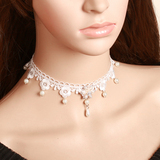 韩国欧美公主蕾丝贴脖珍珠饰品首饰锁骨链新娘女短款颈饰日韩项链