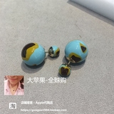 香港代购直播 dior大小圆珠耳钉 2016年迪奥限量款涂鸦宝石女耳环