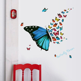 墙贴蝴蝶翩翩创意贴纸卧室客厅床头玄关装饰贴纸防水可移除自粘