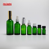 批发绿色玻璃精油瓶子5ml-100ml空瓶分装药瓶磨砂精油调配瓶