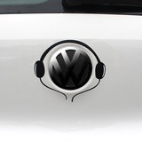 反光汽车改装贴纸大众朗行朗镜尚酷新POLO高尔夫7途观 尾标VW耳机