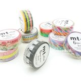 日本MT和纸胶带slim deco|twist cord|6mm3卷组合 花|条纹|拼接