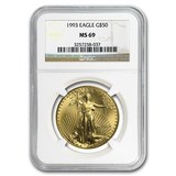 1993美国鹰洋鹰扬女神金币1盎司 评级 NGC MS-69 Gold Eagle 现货