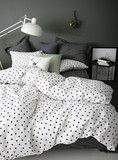 现代简约黑白床上纯棉双人四件套 北欧三角几何单人公寓床单被套