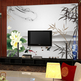 大型壁画定制中式古典国画风格水墨竹子客厅卧室书房沙发背景墙纸