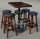 厂家现货实木酒吧桌椅组合咖啡餐馆桌椅套件 实木酒吧凳 酒吧桌椅