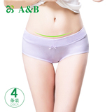 【4条装】AB内裤女性感V低腰弹力莱卡透气女士三角裤WL30-M